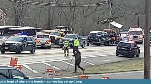 Accident out in front of where the freedom convoy has set up Camp