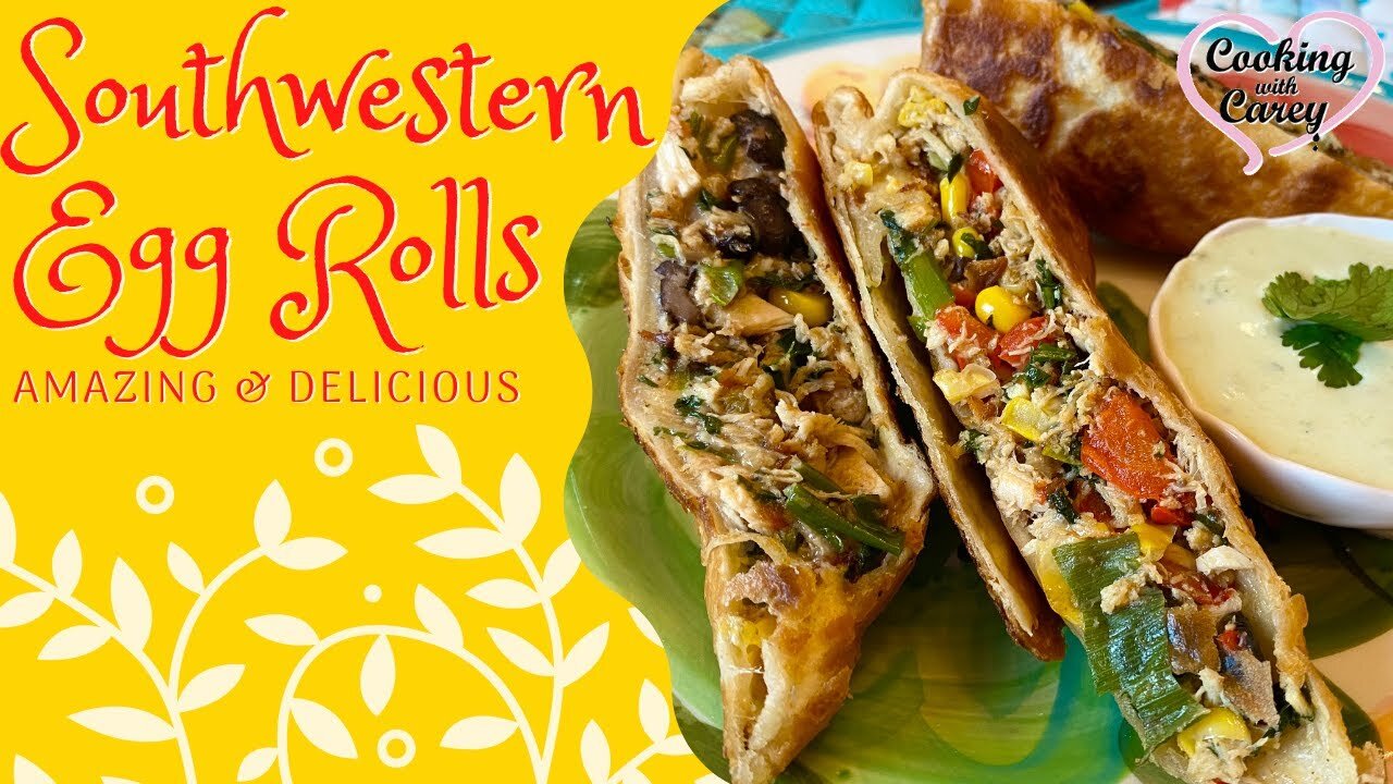 The Best Southwestern Egg rolls with Avocado ranch sauce, Better than the restaurants