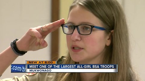 One of the largest all-girl BSA troops is in Wisconsin