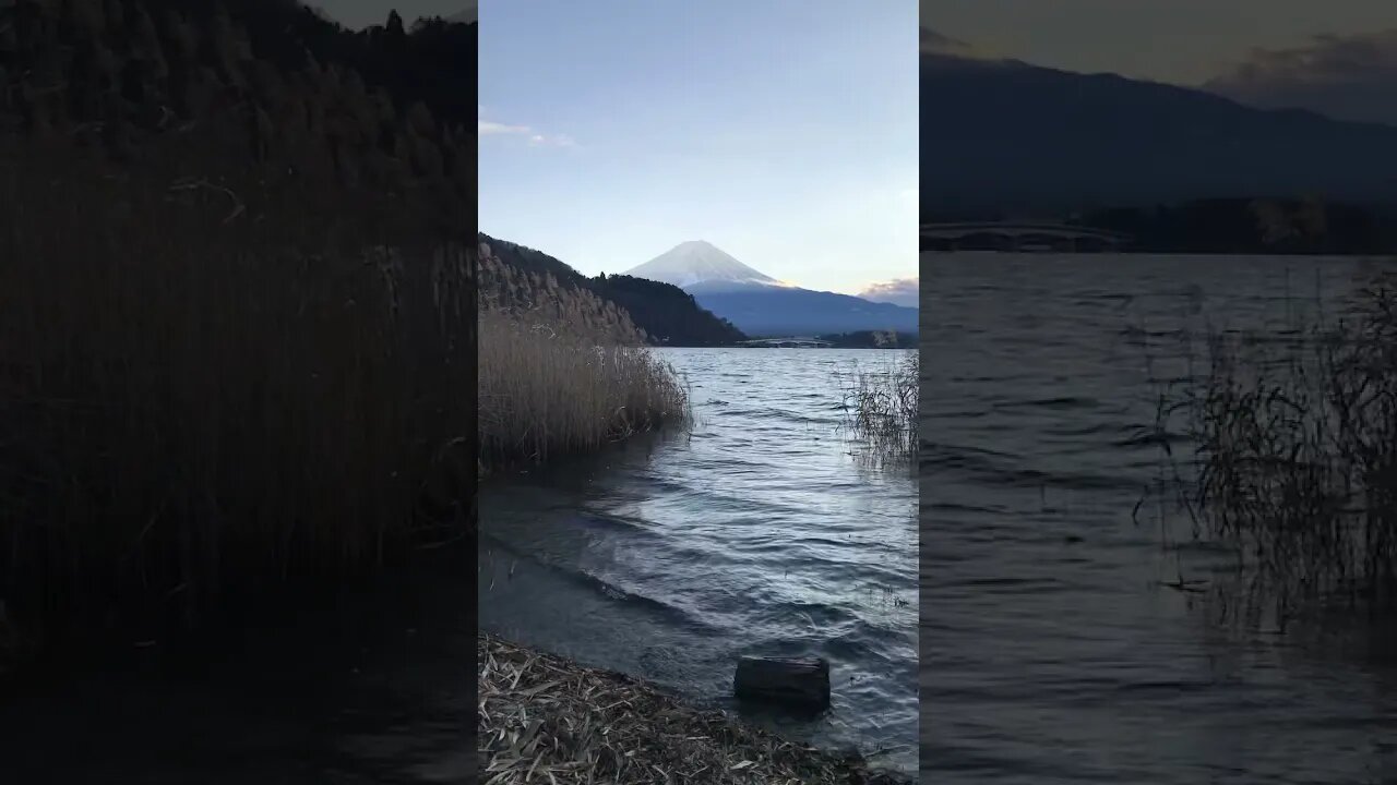 Mount Fuji overlooking lake Kawaguchi