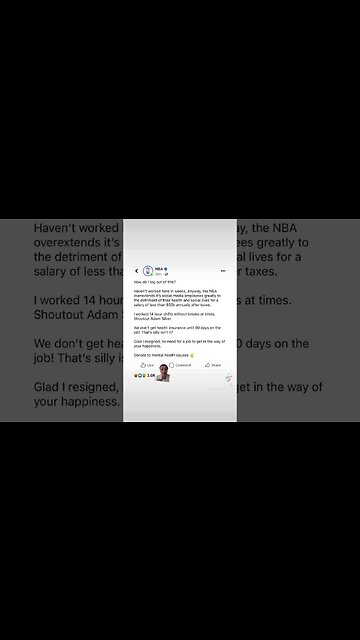 Former NBA worker expresses frustration in deleted Facebook post
