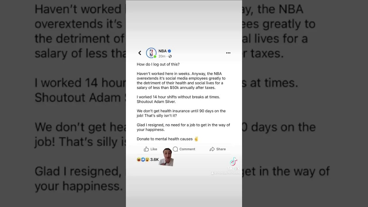 Former NBA worker expresses frustration in deleted Facebook post