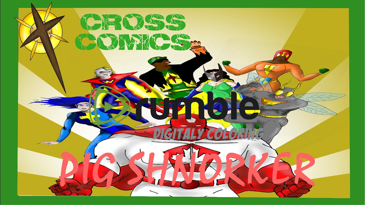Digitial Colouring of Cross Comics character Pig Shnorker