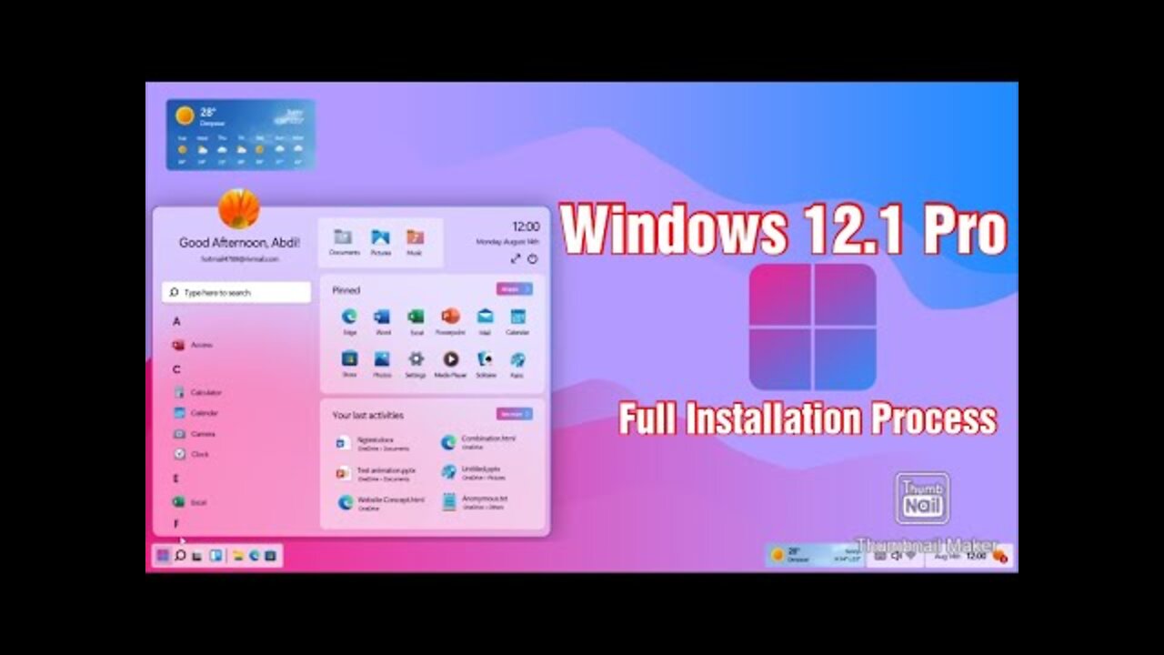 Windows 12.1 Pro full Installation Process 2022