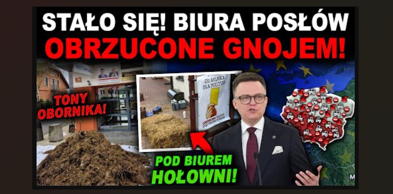 POSŁOWIE UCIEKLI PRZED ROLNIKAMI! CI WYWALILI GNÓJ NA ICH BIURA!