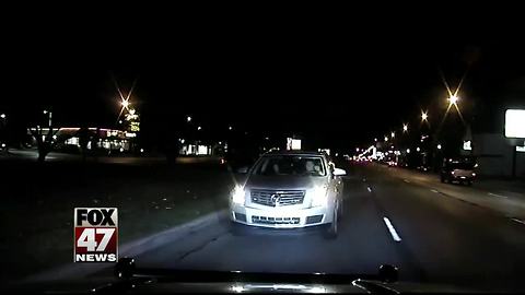 New dashcam video of Michigan cop driving the wrong way