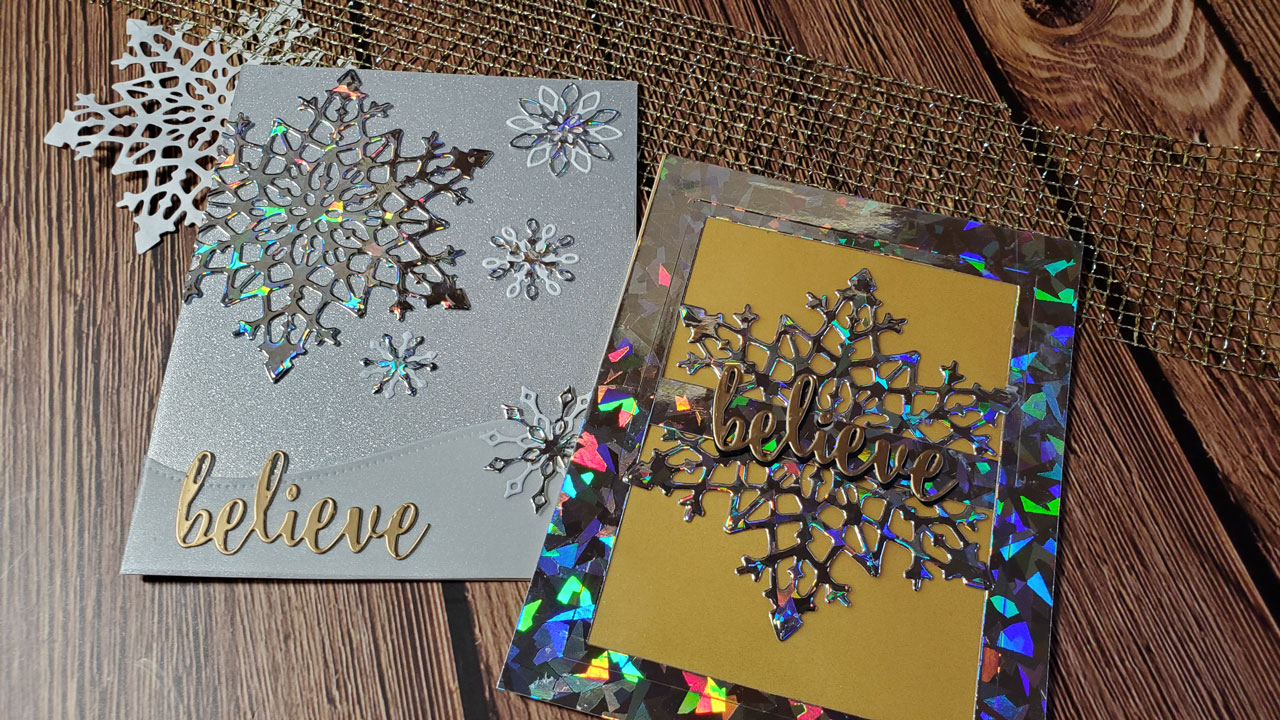 Christmas Card with Snowflake Die Cut