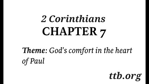 2 Corinthians Chapter 7 (Bible Study)