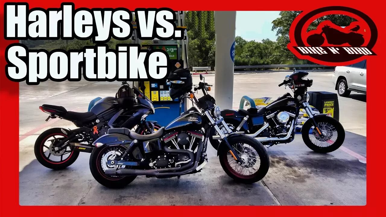 2 Harleys VS. Kawasaki In The Twisties