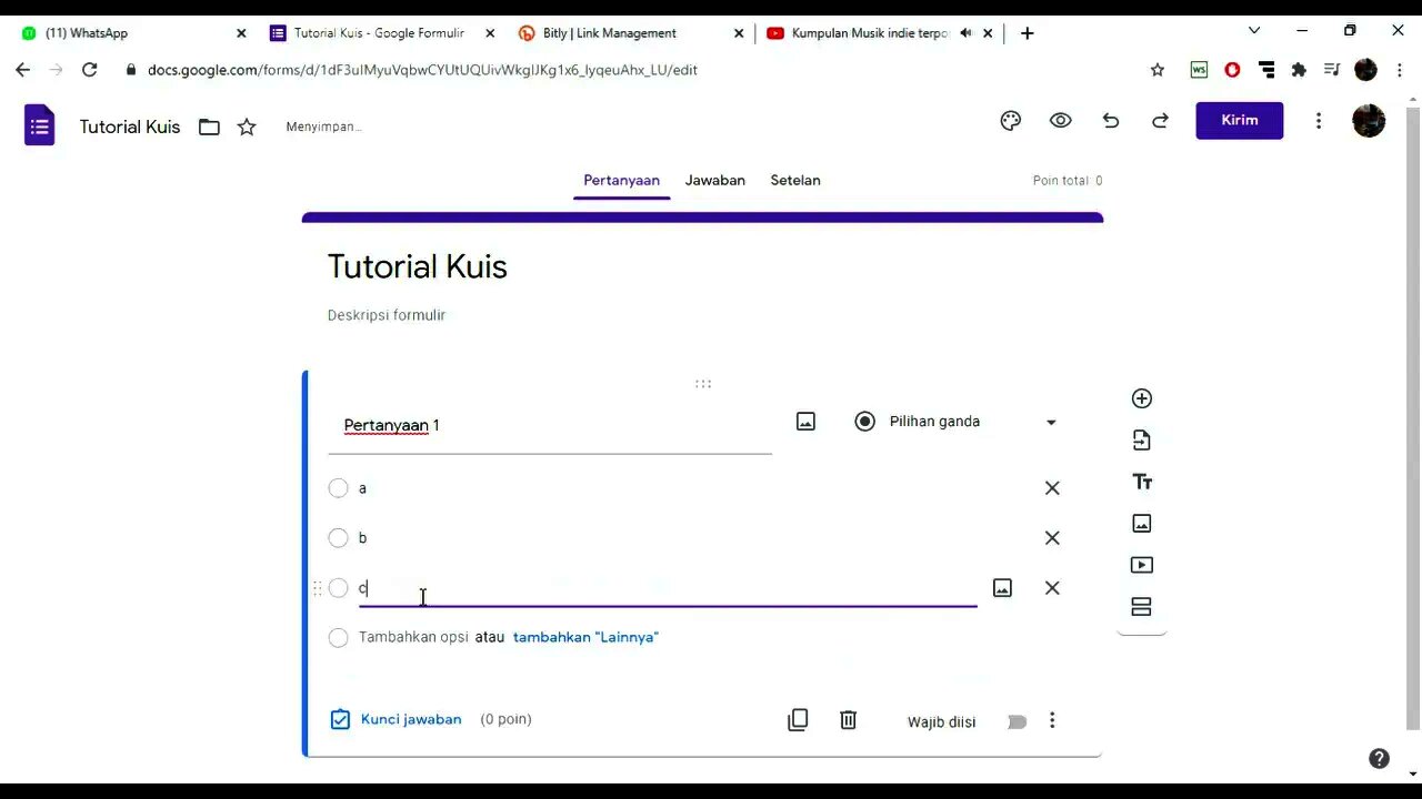 Membuat Kuis dengan google Formulir