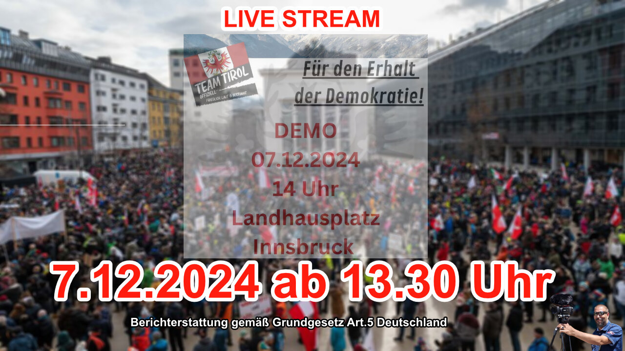 Live rally for peace and freedom on December 7, 2024 in Innsbruck