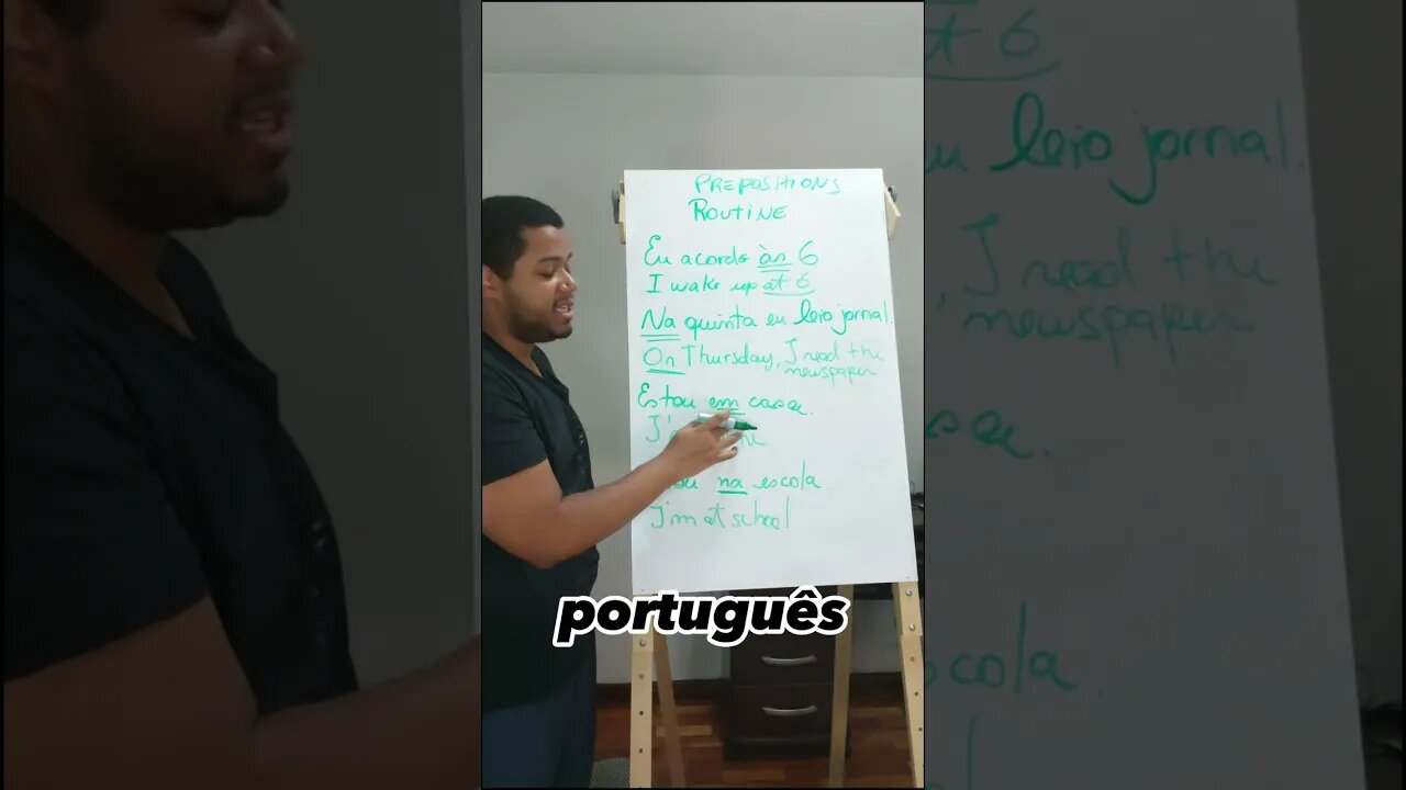 Preposições em inglês | Rotina