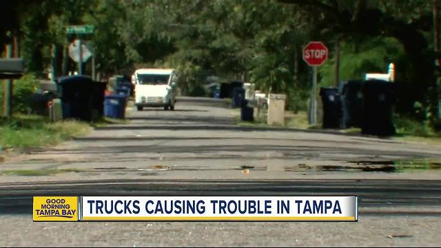 Tampa homeowners fed up with truckers cutting through their neighborhood