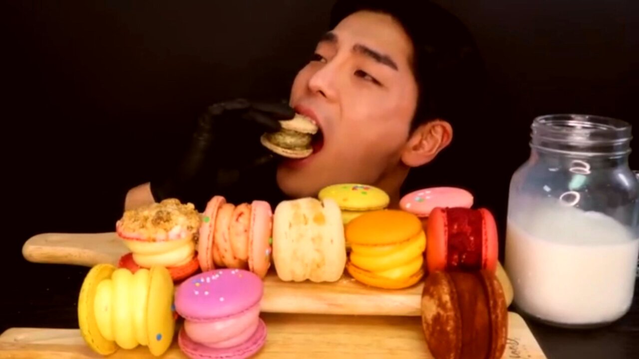 ASMR MukBang Creator Eating Donuts Chocolate With Milk