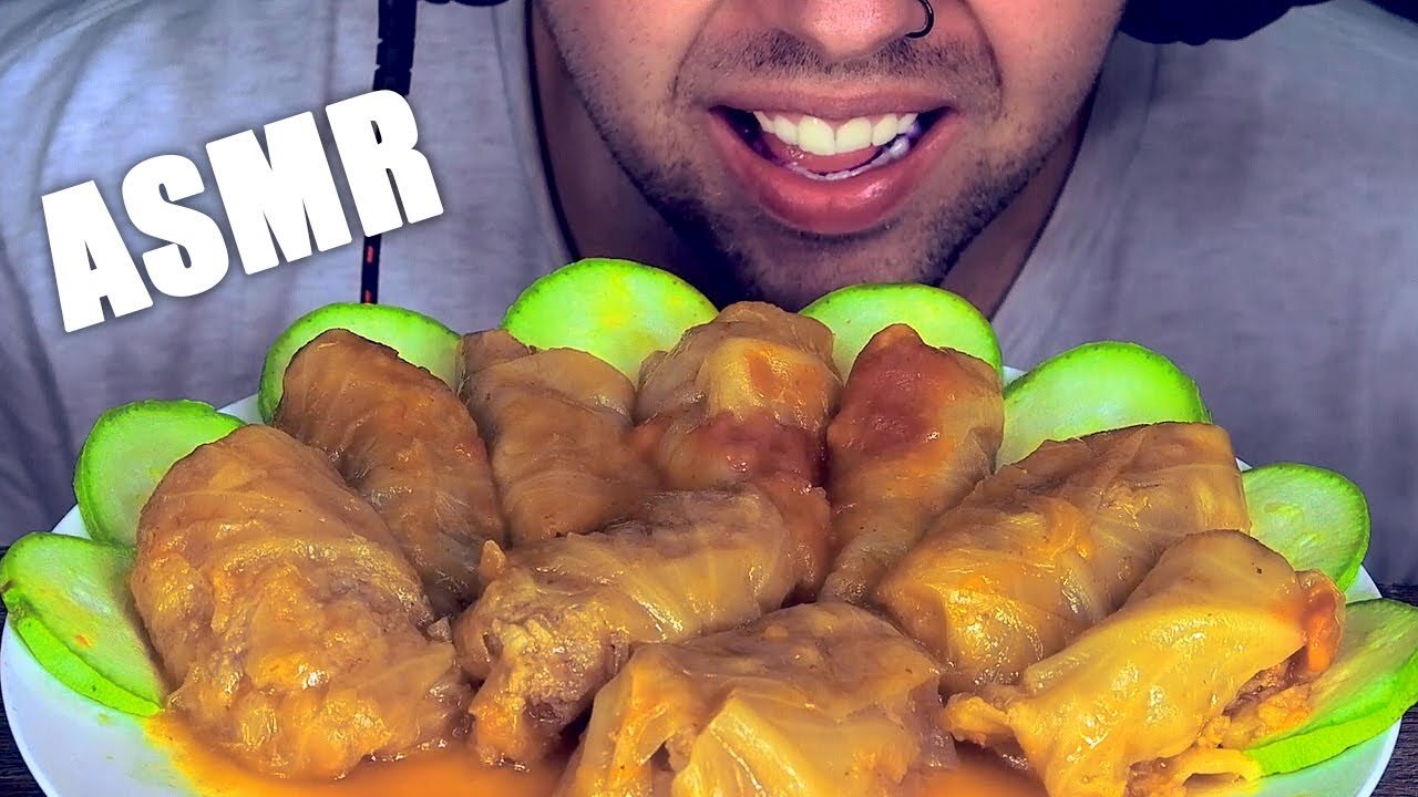 ASMR STUFFED CABBAGE ROLLS | EATING SOUND (NO TALKING) MUKBANG