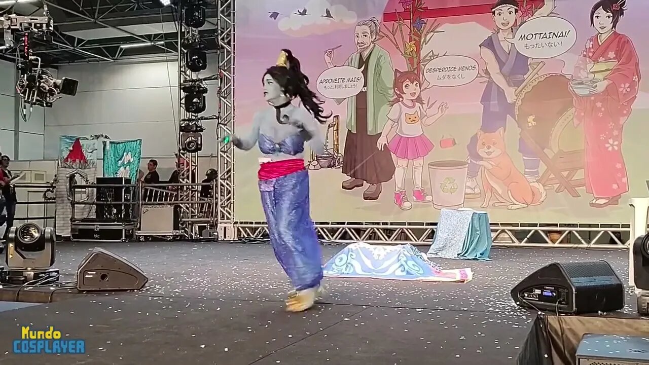 Apresentação Cosplay de Gênio do filme Aladdin no Festival do Japão 2023, em São Paulo!