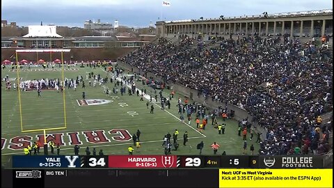 Yale fans rush Harvard’s field after Yale beats Harvard