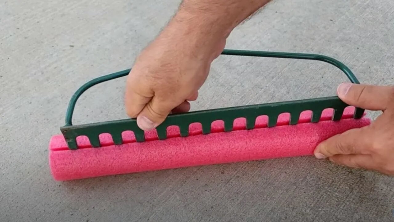 Stick a rake into a pool noodle for this BRILLIANT outdoor hack!