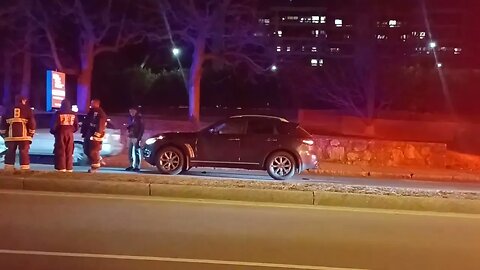 Boston and state police respond to a second accident on Center Street