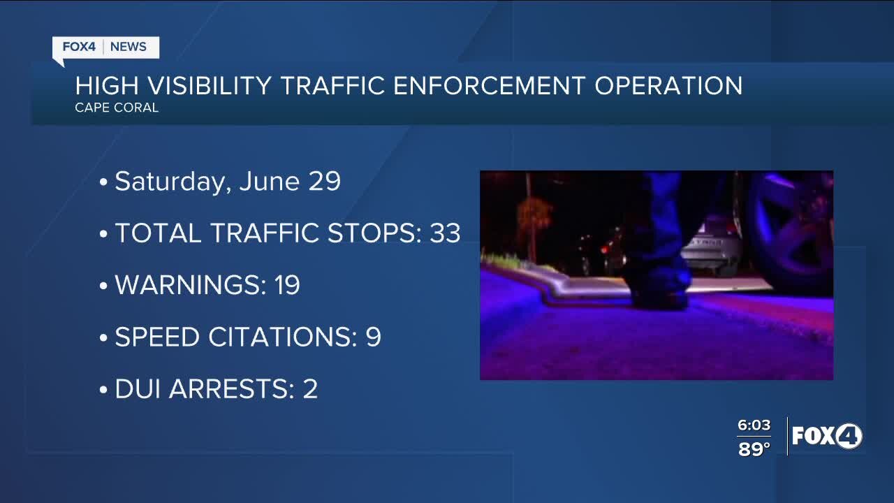 Cape Coral traffic enforcement operation