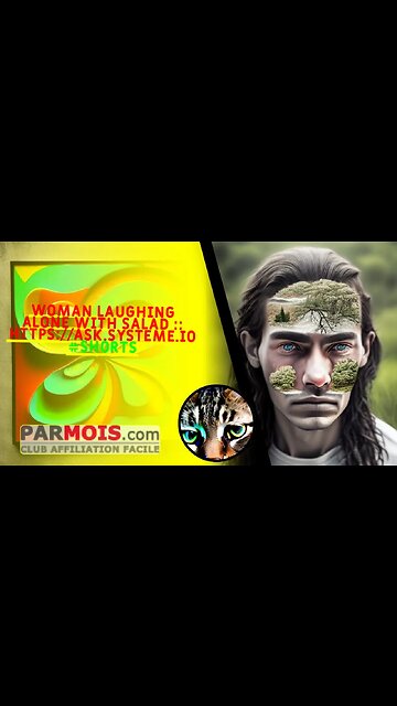 Woman Laughing Alone With Salad :: https://ask.systeme.io #shorts