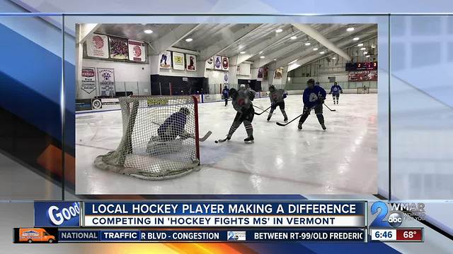 Local hockey player is fighting stereotypes while raising money for MS