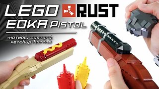 LEGO EOKA Pistol (+Hotdog Blaster, Flint, Mustard & Ketchup Bottles)