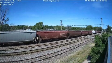 EB Grain with 2 H1's at East Dubuque, IL on June 18, 2022 # Steel Highway #