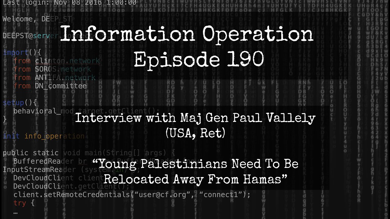 IO Episode 190 - Gen Paul Vallely On Relocating Palestinians Away From Hamas 10/12/23