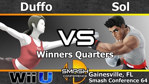 Duffo (Wii Fit & Little Mac) vs. Noble|Sol (Little Mac) - Winners Quarters - SC64