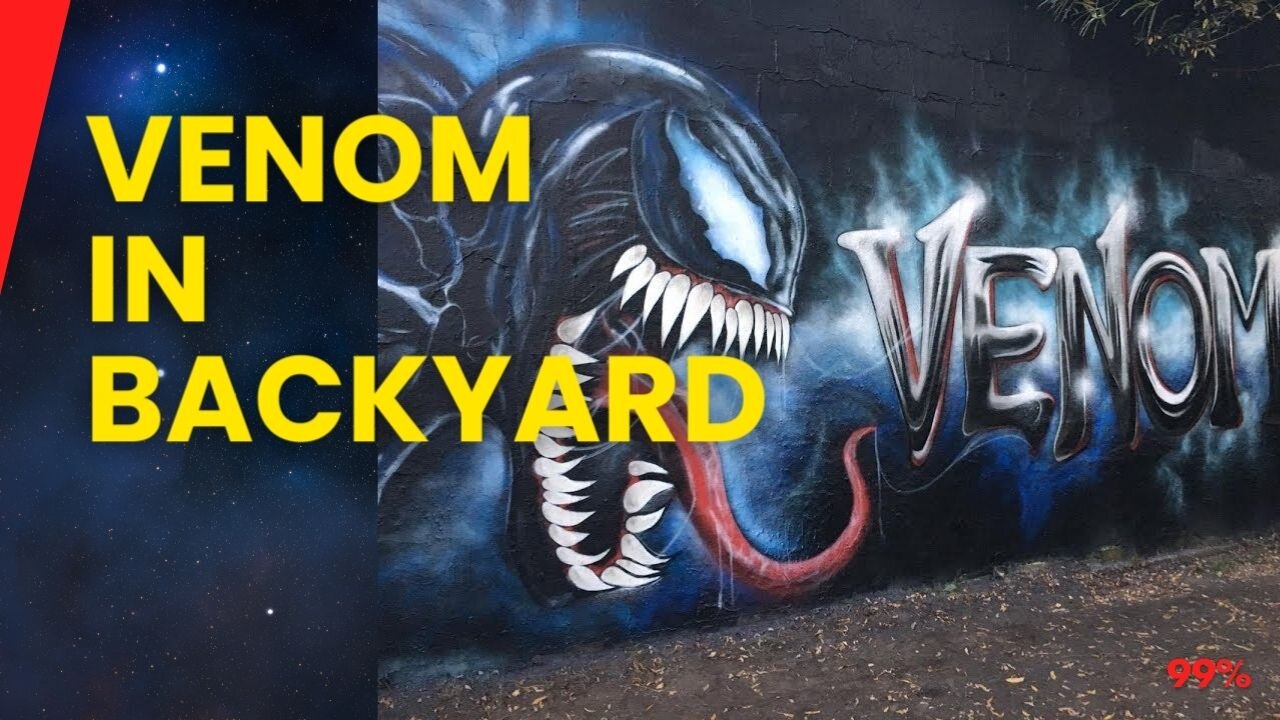 Marvel's Venom Comes to Life: Backyard Graffiti Transformation