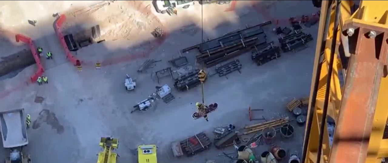 Injured worker rescued using crane at Resorts World site