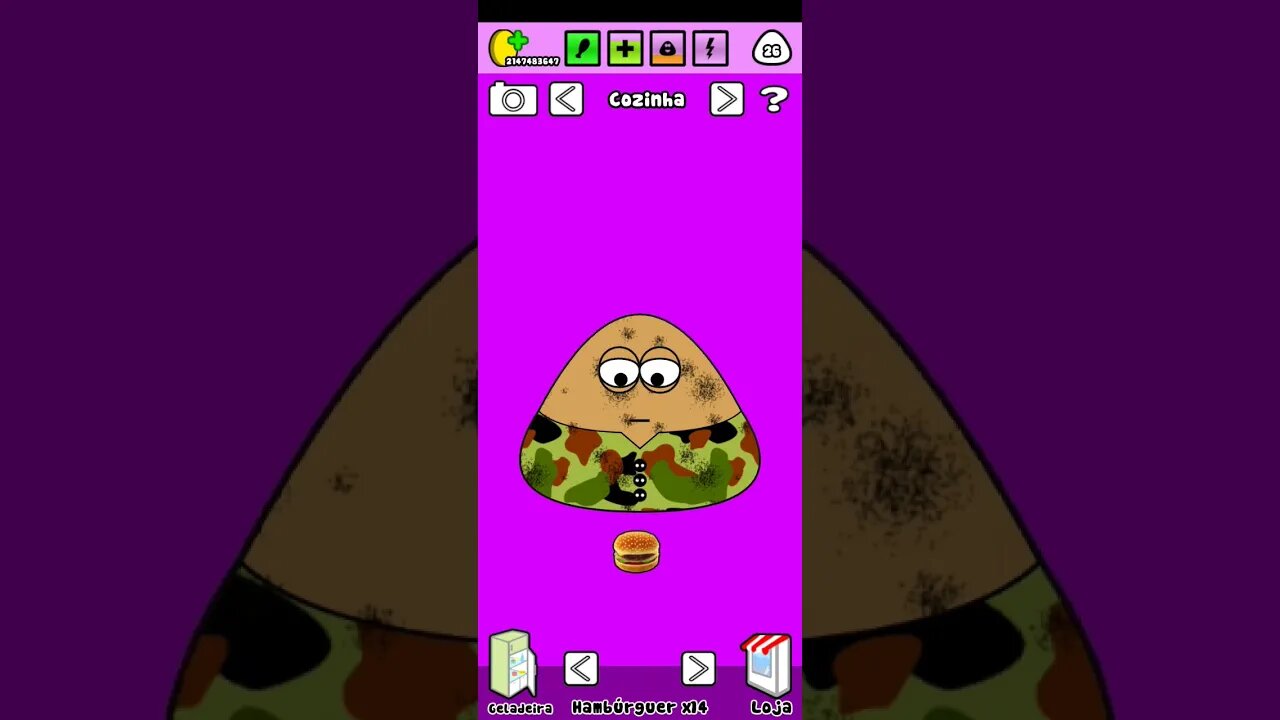 comi hambúrguer #pou #shorts