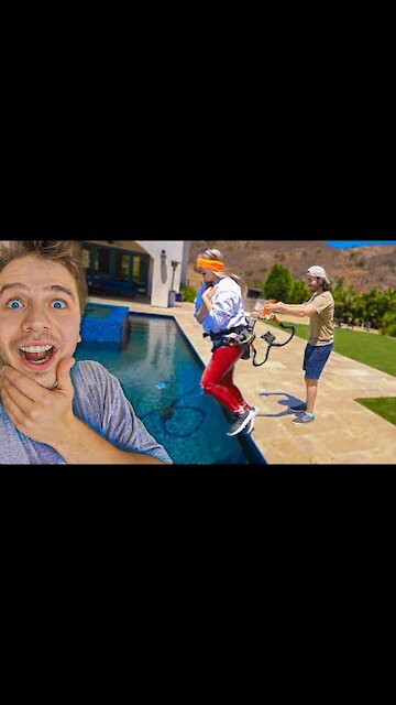 ANASALA FAMILY Bungee Jump Prank on Blindfolded Wife!! | () *