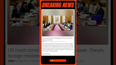 News Bulletin | Foreign Minister Urges US to Reexamine Handling of Taiwan Issue