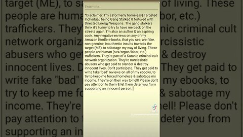 #gangstalking #disclaimer 05/22/2023