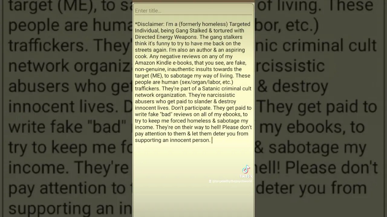 #gangstalking #disclaimer 05/22/2023