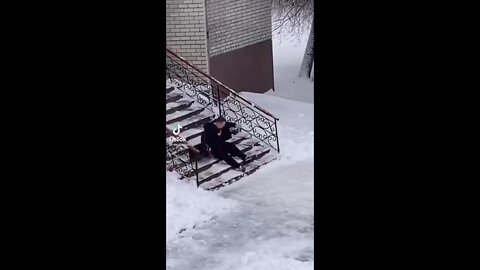 Note to self: de-ice the stairs