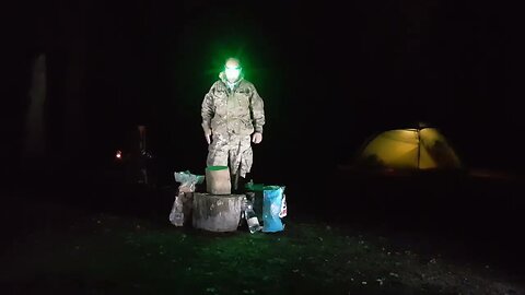 Using the Hultafors trekking axe to process firewood at night 11th Sept 2022