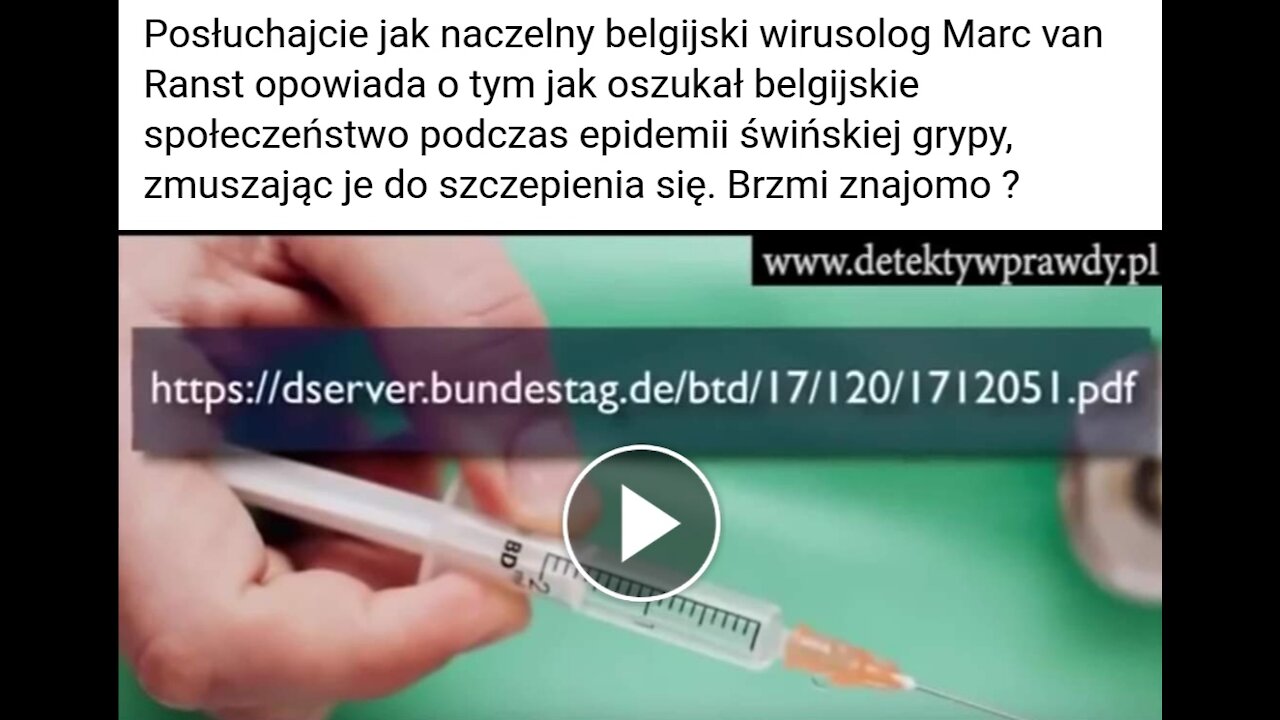 Siewcy propagandy kiedyś i dziś. Marc Van Ranst / Dr. Pieniążek