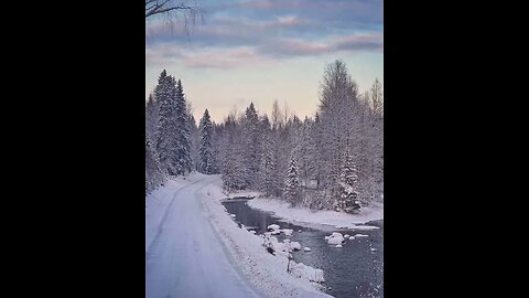 🌅 O rio Yanisjoki, na República da Carélia, na Rússia.