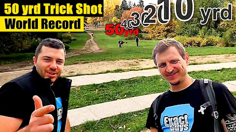 Epic 50 yard tennis ball trick shot