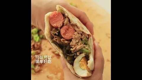 Make easy beef mincemeat chinese sandwich 🌮 dampifoods 06