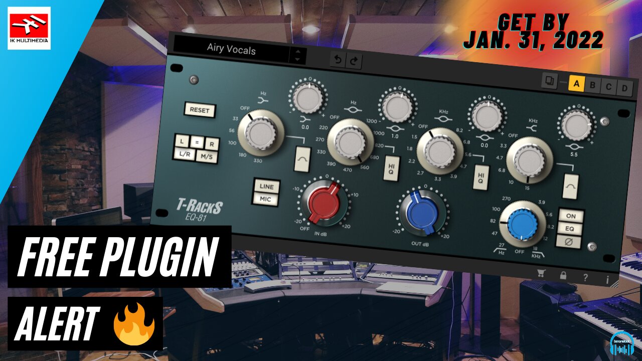 FREE PLUGIN ALERT - IK Multimedia T-RackS EQ 81 (LIMITED TIME!)