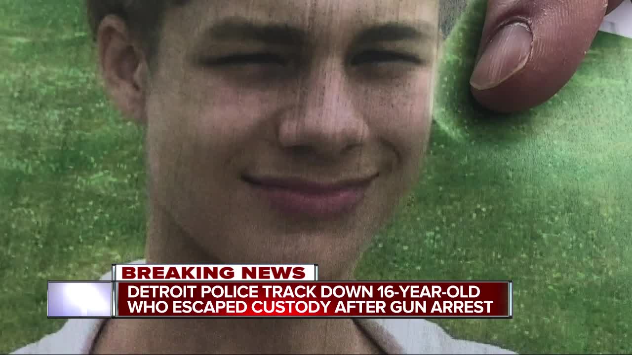 Teen back in custody after escaping Detroit police this morning