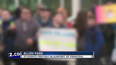 Students protest in support of principal in Allen Park