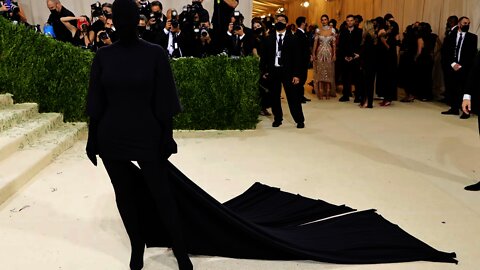 Kim Kardashian Wearing Balenciaga outfit at Met Gala 2021