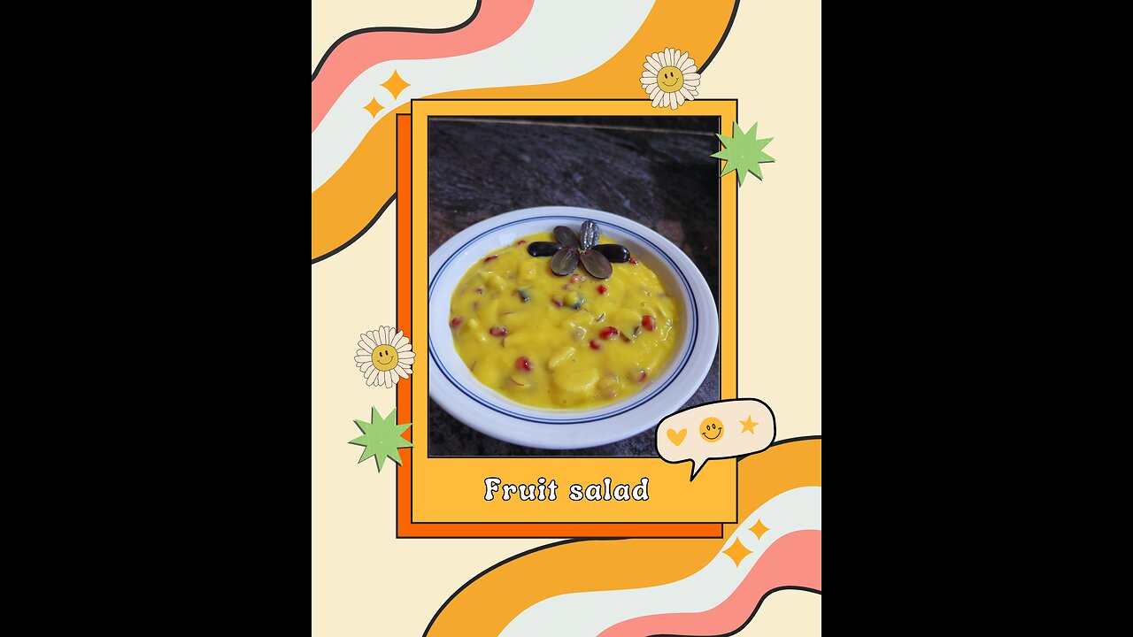 Fruit salad/Custard/Healthy recipe.