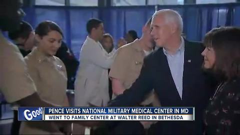 VP Mike Pence visits Bethesda military hospital