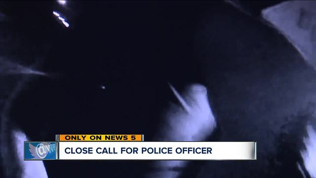 Close call for Massillon police officer during traffic stop